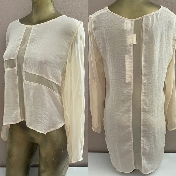 LINE & DOT Sheer Ivory NWT Tunic TOP Medium - Picture 10 of 12